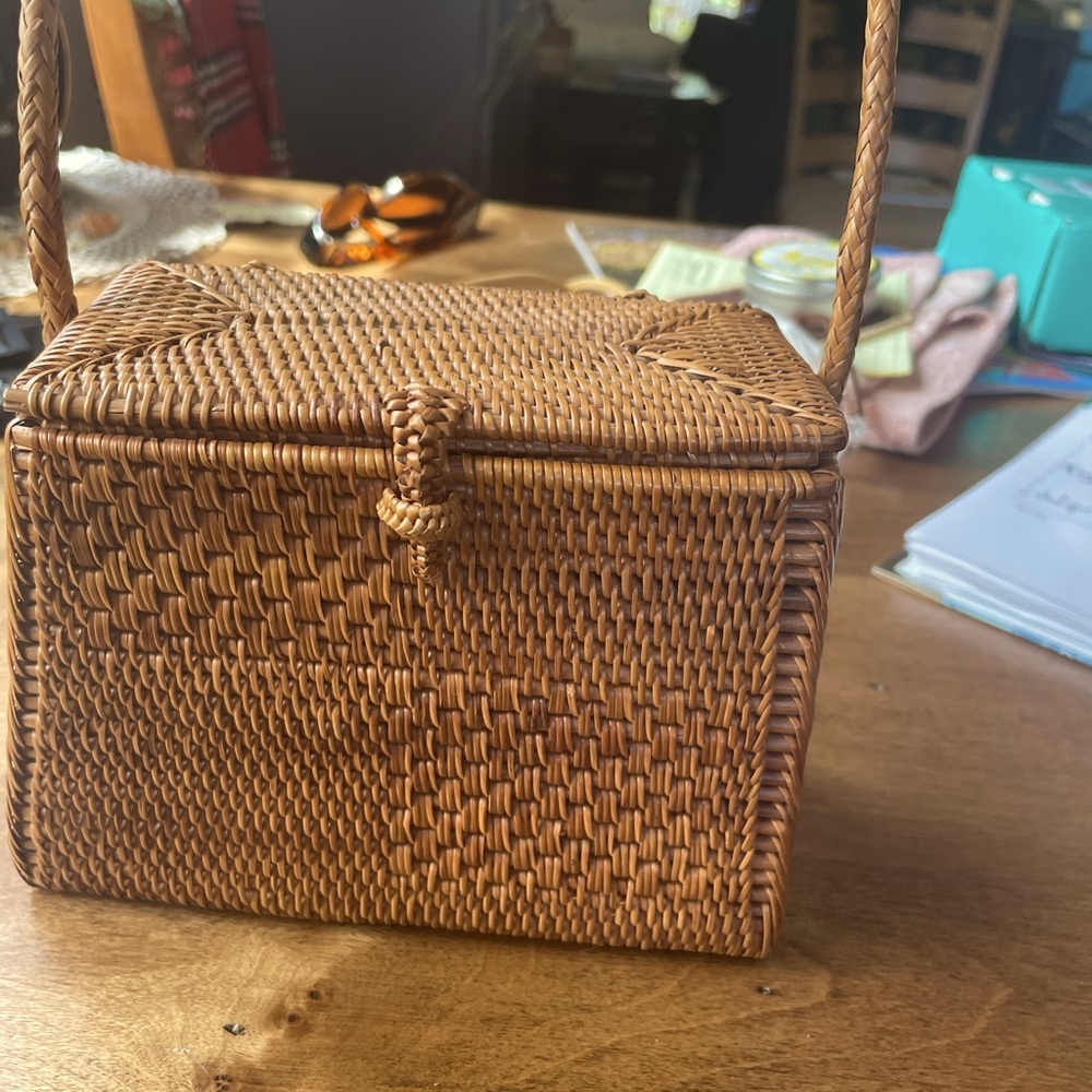Woven rattan mini bag